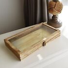 Wooden Jewelry Display Case Storage Box With Glass Top For Collectibles Jewelry