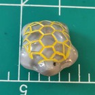 Vintage Moonglow Czech Glass Turtle Shank Button Gray Gold 5 8  W X 3 4  H