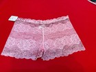 Sz Small      Cute Pink Embroidered Sheer Mesh Silver Women   s Panty Waist 24   -30   