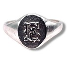Initial Letter E Signet 925 Sterling Silver Child Baby Pinky Ring Size 3 25