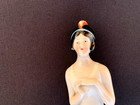 Germany Art Deco Flapper Porcelain Half Doll Pin Cushion