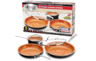Gotham Steel 5 Piece Copper Surface Nonstick Cookware Set With Lids