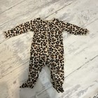 Wonder Nation Unisex Footed Zip One-piece Sleeper Animal Print Beige brown 3-6m