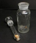 Rare Antique Holy Water Bottle   Aspergillum Catholic Exorcism Prayer Exc 