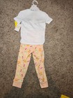 Jumping Beans Girls 3t 2-piece Cotton Knit Fruit Pajama Set White peach Snug