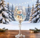 Luxury New Christmas 3d Wine Glass Collection Gift Box Set  6 Festive Designs