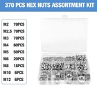 Hex Nuts Assortment Kit 370pcs  Stainless Assorted Hex Nuts Set