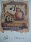 Unused Vintage Greeting Card Sunrise Thanksgiving Apple  Pear - Give Thanks