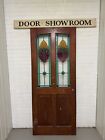 Reclaimed Victorian Stained Glass Wooden Panel Front Door 2080 X 860 Or 855mm