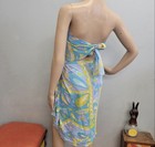 Women   s 3-piece Strapless Abstract Outfit Set Skirt   Scarf Tie Accents