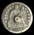Love Token Engraved Gk On 1853 Liberty Seated Dime Silver 10c Ten Cent