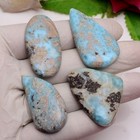 Cloudy Sky  4 Pcs Natural Larimar Top-grade 29mm-43mm Cabochon Loose Gemstones