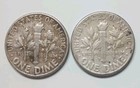 1960 D   1961 D Roosevelt Silver Dimes 90  Silver Lot Of 2 Vintage Us Coins