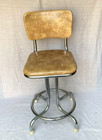 Antique Mid-century Industrial Counter Swivel Bar Stool Vintage - Rare  