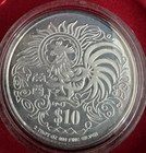 Singapore 1993  10 Piedfort Proof 2 Oz Sterling Silver 40k Mintage Free Shipping