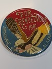 Fur Rendezvous Souvenir Lapel Pin Pendant Anchorage Alaska 1981 Flying Eagle