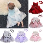 Kids Girls Baby Flower Bow Princess Tutu Dress Birthday Party Wedding Bridesmaid