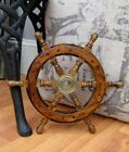 Wooden Steering Pirate Boat Ship Captain Nautical Maritime Wheel Home Decor