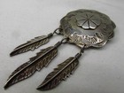 Vintage Sterling Silver Tp-41 Mexico Round   Feather Brooch 3  Tested  496