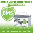 12v 100ah Lifepo4 Deep Cycle Group 31 Lithium Battery Bms For Solar Rv Marine