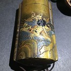 Antique Japanese Inro Lacquered Edo 19th Century Makie Dragon Sea Wave 3 5 In