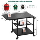 Outdoor Grill Table Cart Prep Table W wheels Storage For Big Green Egg Style Bbq