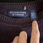 Roundtree   Yorke Men s Fair Isle Crewneck Pullover Sweater Purple Blue L