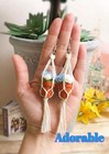 Chrysanthemum Mini Flower Hanging Pot Earrings Gardening Mama Plan Cottagecore  
