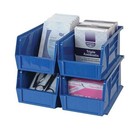 24 Pack Quantum Storage Qus210 Blue Stack   Hang Bins 4-1 8  W X 5-3 8  D X 3  H