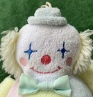 Vintage Eden Clown Baby Toy Pastel Terrycloth Rattle Plush Stuffed Ball Lovey