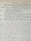 1887 Train Document New York   New England Railroad Woonsocket Dedham Ridgehill