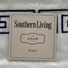 Southern Living Greek Key Euro Sham  Embroidered  Navy Blue  White  Cotton