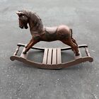 Antique Primitive Wood Rocking Horse Wooden Pull Toy Original Painted        
