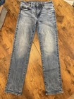 American Eagle Men   s Jeans Blue Denim Light Wash Stretch Original Straight