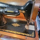 Antique Singer Sewing Machine Au52-17-1 With Bentwood Case   Pedal Working Well 