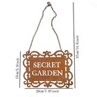 Rustic Iron    secret Garden    Hanging Sign  Natural Rust Patina Metal Plaque Wi   