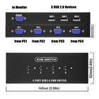 Kvm Switch Vga 4 Port - Kvm Switcher For 4 Computers Share 1 Monitor   3 Usb    