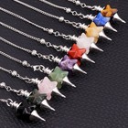 Crystal Merkaba Star Pendulum Healing Reiki Dowsing Natural Gemstone Pendant