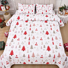 Christmas Quilt Queen Size 3 Pieces Set - Ultrasonic Quilting Technology White B