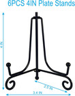 6pcs Premium Black Iron Plate Stands For Display 4 Inch  Decorative Solid Metal