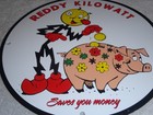 Vintage Nos Reddy Kilowatt Pig Electric Saves Money 11 3 4  Porcelain Metal Sign