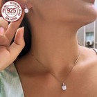 Cz Square Cut Necklace Earrings Set 925 Sterling Silver Fashion Brand Jewelry