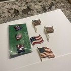 Lot Of 7 Brooch Pins Vintage - Modern - American Patriotic Flags Etc