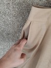 Dkny Dress Pant Womens 14 Short Beige Tan Bootcut High Rise Pockets Career Nwt