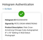 Cubs Pete Crow-armstrong Autographed Signed Auto 8 X 10 Mlb Debut Photo Coa