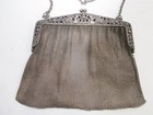 Antique Robert Kraft German Silver Mesh Chain Mail Purse Cherub Putti Clasp