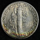 1944-d Mercury Silver Dime Au  unc Toned E332 Iae
