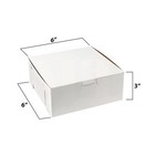 Mt Products White Pastry Box - 6  X 6  X 3  Bakery Boxes No-window - Pack Of 50
