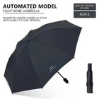 Automatic Black Umbrella Anti-uv Sun rain Windproof 3 Folding Compact Umbrella