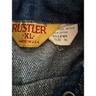 Vintage Rustler Youth Xl Blue Denim Bomber Jacket Casual Button-up